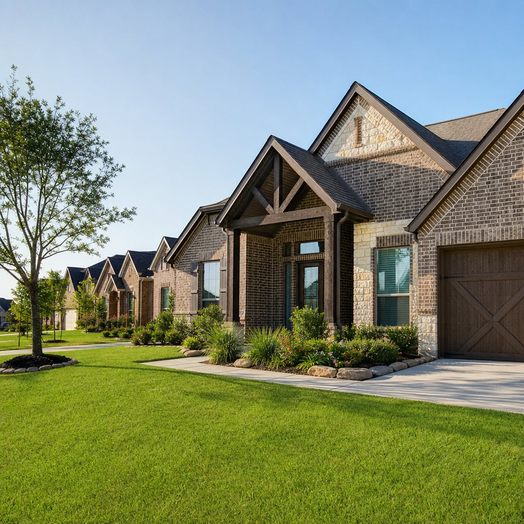 AI-generated concept image of a suburban neighborhood in Spring, Texas